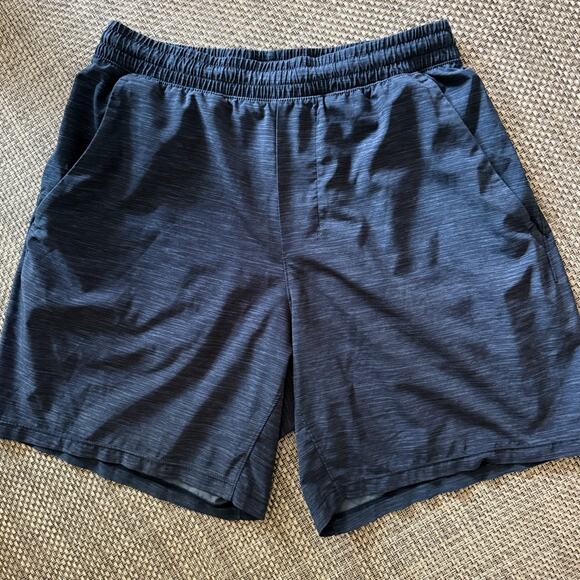 Lululemon Pace Breaker Short Linerless 7" Heather Allover Iron Blue True Navy M - Picture 3 of 5